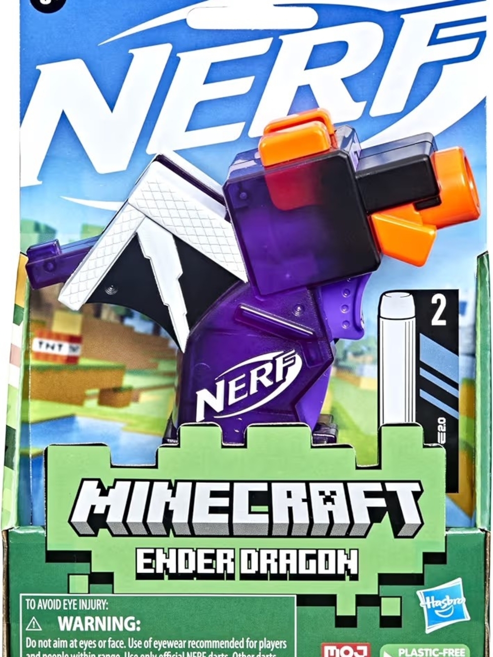 Hasbro Nerf MicroShots Minecraft Ender Dragon Mini Blaster, Minecraft Dragon Mob